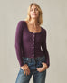 Women's Luxe Rib Square Neck Cardigan - Italian Plum